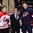 GRAND FORKS, NORTH DAKOTA - APRIL 24: USA Hockey's Dave Ogrean presents Canada's William Bitten #14 and USA's Logan Brown #27 with their Player of the Game awards following a 10-3 USA win in the bronze medal game at the 2016 IIHF Ice Hockey U18 World Championship. (Photo by Minas Panagiotakis/HHOF-IIHF Images)

